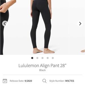 EUC Lululemon Align Pant 28" - Black Size 14